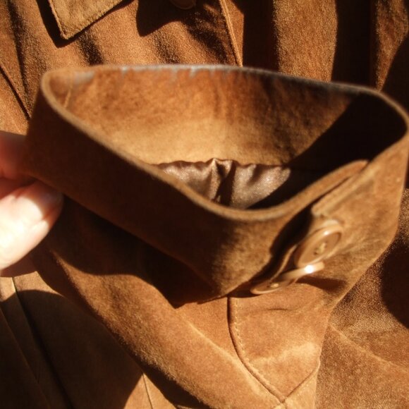 MODERN ESSENTIALS SUEDE LEATHER MID-LENGTH COAT - Picture 10 of 12